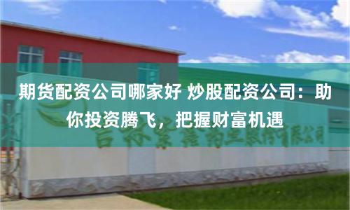 期货配资公司哪家好 炒股配资公司：助你投资腾飞，把握财富机遇