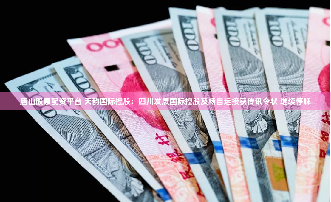 唐山股票配资平台 天韵国际控股：四川发展国际控股及杨自远接获传讯令状 继续停牌